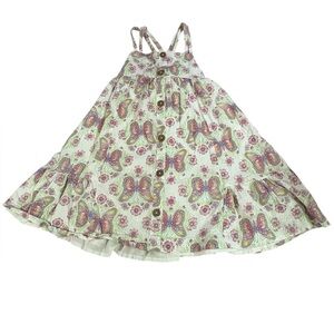 JOIE Butterfly Print Sundress with Button Details size:7